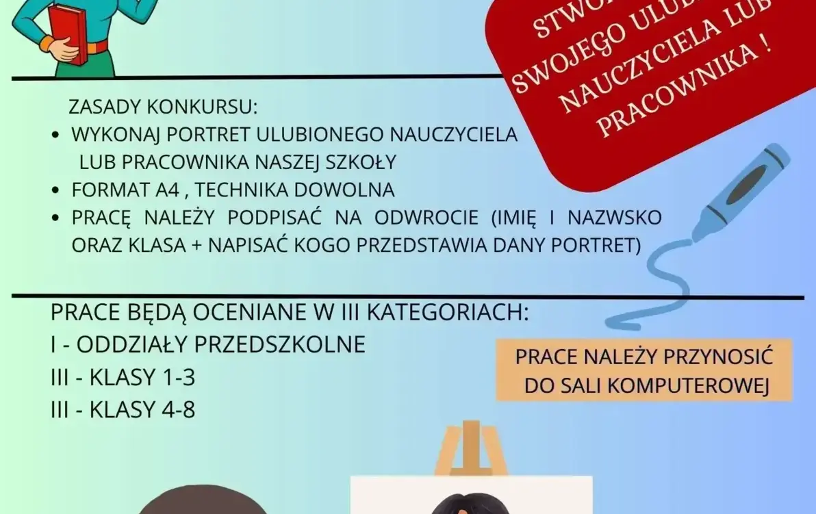 Zdjęcie do &nbsp;Konkurs plastyczny &ndash; narysuj swoją ulubioną osobę ze szkoły!&nbsp;