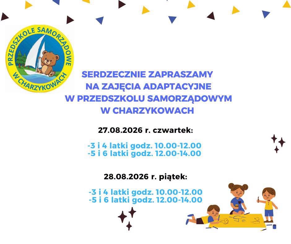 Zdjęcie do ZAJĘCIA ADAPTACYJNE W PRZEDSZKOLU SAMORZĄDOWYM W CHARZYKOWACH