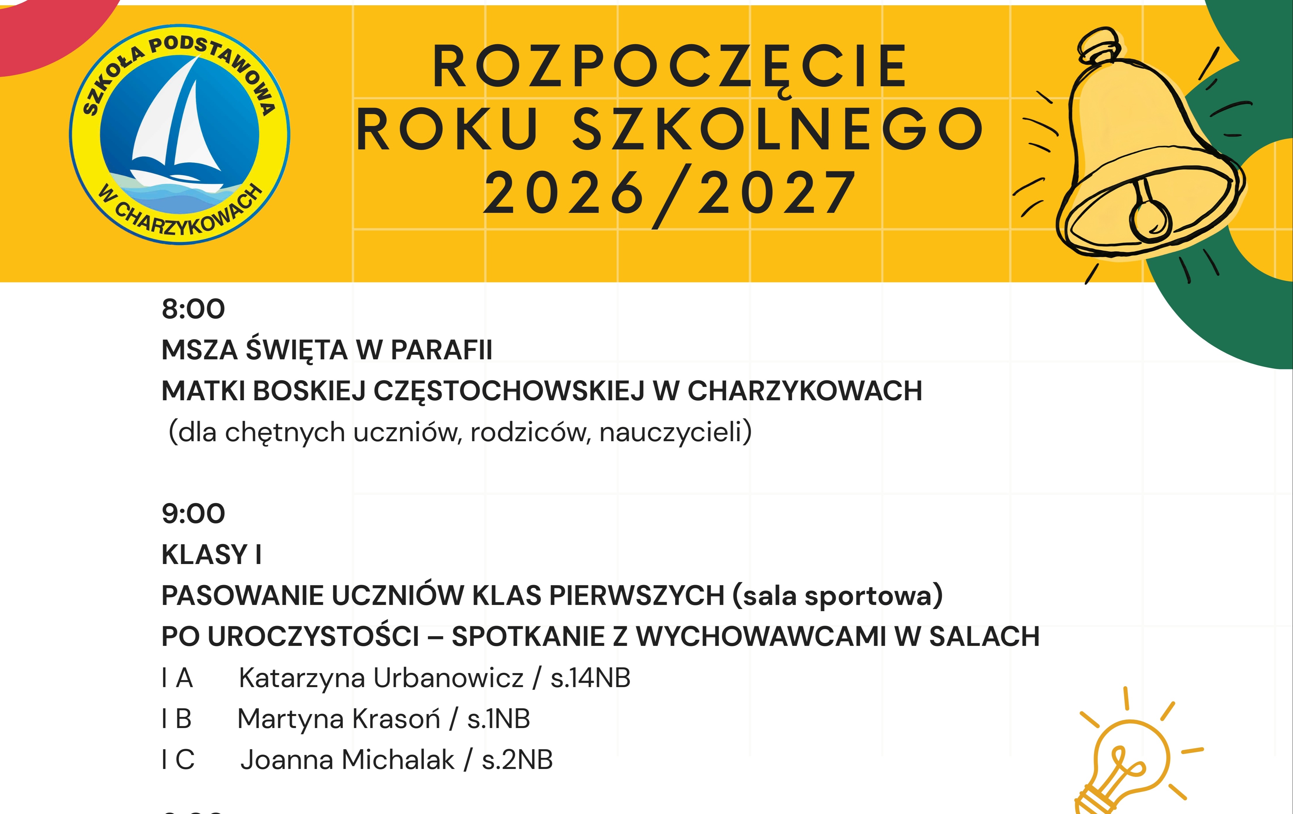 Zdjęcie do ROZPOCZĘCIE ROKU SZKOLNEGO 2026/2027